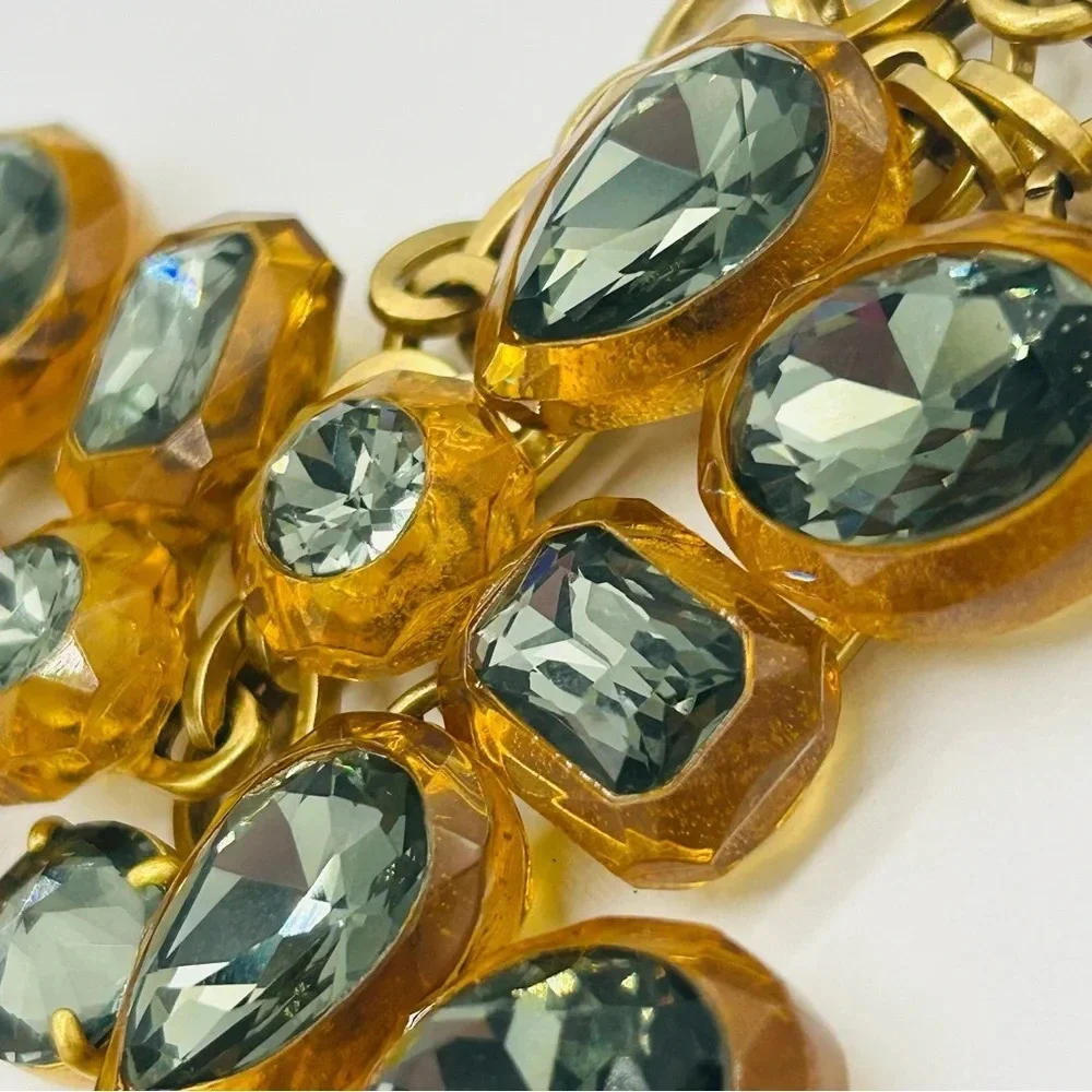 J. Crew Jewel Box Dark Gray Amber Necklace